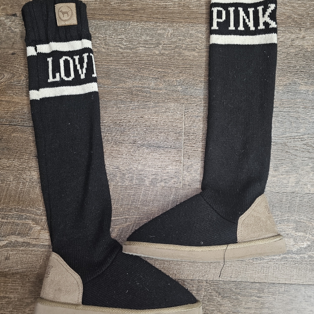 PINK mukluk tall slipper socks shoes